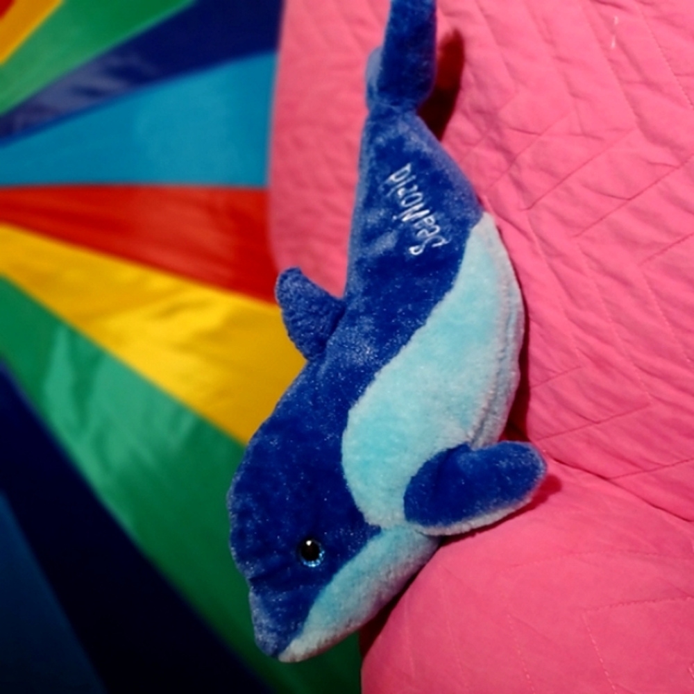 Blue Plush Dolphin Toy